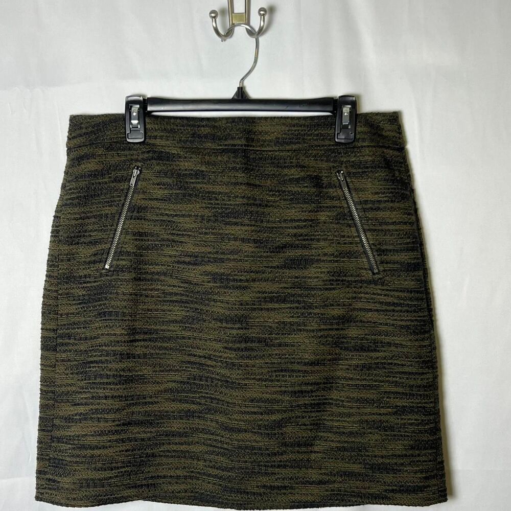 LOFT NWT Boucle Tweed Mini Skirt Zip‎ Pocket Textured Career Tall 12T